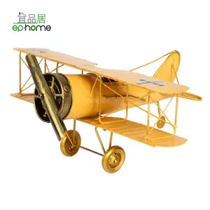 빈티지 레트로 단 금속 철 비행기 항공기 수공예 모델-사진 소품 홈 장식/장식/기념품