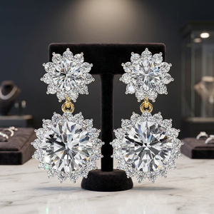 Boucles d'oreilles uniques en or 18 carats avec diamant de laboratoire, boucles d'oreilles de qualité supérieure - Product Image 6