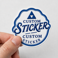 Autocollants personnalisés en PVC découpés à la forme, impression UV bleue, imperméables, autocollants durables pour petites entreprises, autocollants personnalisés pour logo d'entreprise