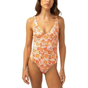 Maillot de bain une pièce à imprimé floral 3D personnalisé, avec armatures, décolleté en V, dos nu, amincissant, coupe triangle, pour le fitness et la plage - Product Image 2