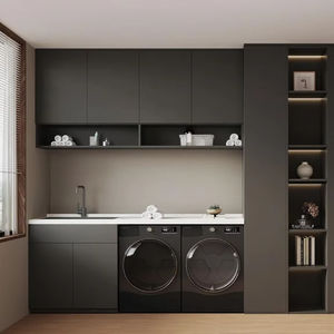 <span class=keywords><strong>2026</strong></span>年最新豪华摇摆式实木家具模块化现代实木定制环保防火洗衣柜中国制造 - Product Image 1