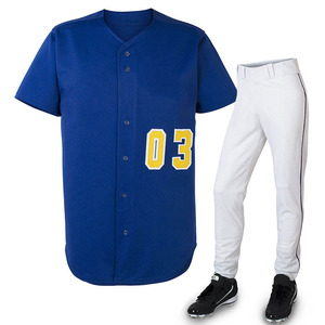 Ensemble de vêtements de sport de baseball unisexe respirant 100% polyester, impression numérique, logo personnalisé, impression, faible MOQ, vente en gros, uniforme - Product Image 1