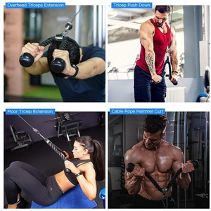Kit de fitness d'intérieur <span class=keywords><strong>pour</strong></span> triceps et renforcement des bras, avec <span class=keywords><strong>poulie</strong></span> à <span class=keywords><strong>corde</strong></span> de tension personnalisable <span class=keywords><strong>pour</strong></span> tractions verticales à domicile, vente en gros - Product Image 6