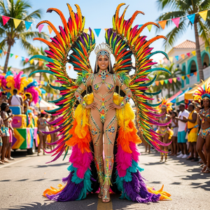 Nuevo Monokini <span class=keywords><strong>Sexy</strong></span> Personalizado Estilo Caribeño 2027, Disfraz de Carnaval para Mujer, Traje de Baño con Plumas y Cuentas para Desfile de Samba de Miami, Proveedor Mayorista OEM - Product Image 1