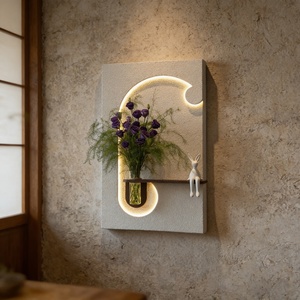 Pintura Decorativa de Lujo Personalizada de Fábrica, Arte en Piedra Arenisca 3D, Decoración para el Hogar, Plantas Hidropónicas con Iluminación LED, Arte Colgante - Product Image 3