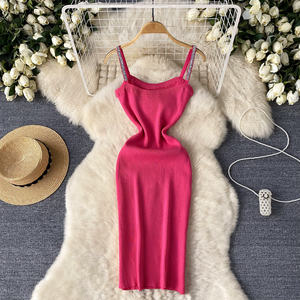 Abito estivo Y2K <span class=keywords><strong>in</strong></span> <span class=keywords><strong>maglia</strong></span> sottile abito Midi da donna senza maniche diamanti pizzo <span class=keywords><strong>viola</strong></span> rosso nero bianco - Product Image 4