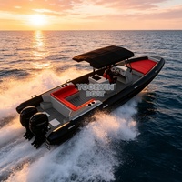 Bateau semi-rigide SP990 pour sports nautiques de loisirs, coque en V profond, aluminium, 33 pieds, type RIB RHIB, avec deux moteurs hors-bord