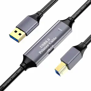 USB 3.0 a型公到b型公电缆高速同步数据打印电缆，适用于2.5 3.5英寸硬盘/固态硬盘