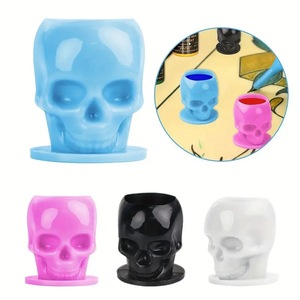 Vasos Desechables para Tinta de Tatuaje con Diseño de Calavera, 50, 100, 200 Unidades, Vasos para Pigmento para Maquillaje Permanente, Uso Profesional en Estudios de PMU - Product Image 2