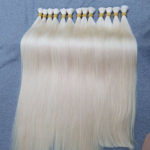 Extensiones de Cabello Humano Virgen Liso Rubio a Granel con Trama Única y Puntas Completas Remy - Product Image 1