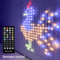 Lumières de rideau intelligentes à pixels RVB programmables pour la maison, l'anniversaire, les fêtes, 2*2M, commande par application, lumières de fée intelligentes pour rideaux