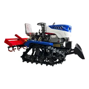 Tracteur à chenilles agricole à chenilles en caoutchouc pour rizières Offre Spéciale et terres arides avec trancheuse et motoculteur rotatif