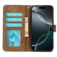 Nouvelle Coque Portefeuille à Rabat Magnétique en Cuir pour iPhone 16 Pro Max 15 14 Pro avec Porte Cartes et Design Livre