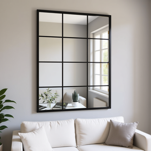 Miroir encadré en métal noir 31,5 x 23,6 pouces, rectangulaire, à fixer au mur, design élégant, pour usage domestique - Product Image 2