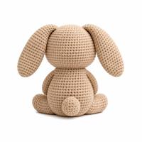 Adorable lapin en peluche tricoté avec oreilles tombantes, jouet en peluche doux en forme de lapin, ornement de voiture en forme de carotte tricotée