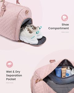 Grand sac de voyage avec trousse de toilette, sac de sport, sac de plage, sac de maternité, sac d'hôpital, sac de nuit avec poche humide séparée - Product Image 5