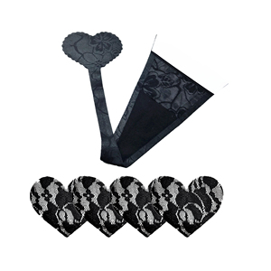 Sous-vêtement adhésif réutilisable en dentelle en forme de cœur, sous-vêtement <span class=keywords><strong>collant</strong></span> sans couture, string sans bretelles, culotte invisible pour femmes - Product Image 1