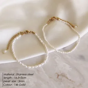 Pulsera de Perlas de Imitación EManco <span class=keywords><strong>Fashion</strong></span>, Perla Ovalada, Acero Inoxidable, Regalos Clásicos para Mujer, Directo de Fábrica - Product Image 2