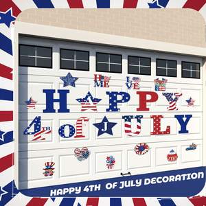 Autocollants de voiture personnalisés pour le Jour de l'Indépendance d'Amazon, aimants pour porte de garage, aimants pour réfrigérateur, drapeaux patriotiques pour les décorations du 4 juillet - Product Image 5