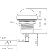 TOOWEI Interruptor de Botón Pulsador Compacto Sellado de 12mm con Función Momentánea y de Mantenimiento