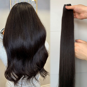 Vente en gros usine 2026 Meilleure vente Super Double Drawn No Return Hair <span class=keywords><strong>Remy</strong></span> 100% Cheveux humains vierges naturels Genius Weft Extension de cheveux - Product Image 1