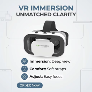 Gafas 3D VR Blancas de Funcionamiento Estable, Auriculares de Realidad Virtual para Teléfono Inteligente, Lentes Ajustables, Controlador Bluetooth - Product Image 1