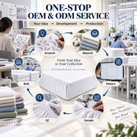 Ensemble de literie sur mesure brodé 100% coton, 3 pièces, drap-housse extra profond, ensemble de taies d'oreiller pour la maison, l'appartement, l'hôtel