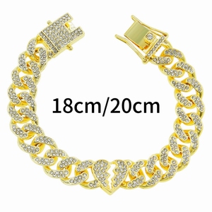 Hot Selling Personalized Exaggerated Love Heart Chain Bracelet Hiphop Alloy Men's <b>Charm</b> Bracelets Fashion Jewelry Wholesale - Product Image 4