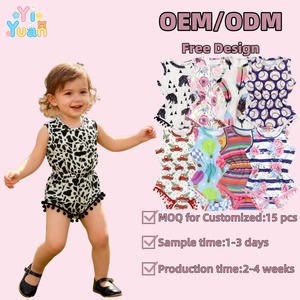 <span class=keywords><strong>Ropa</strong></span> de Bebé Unisex Personalizada de Alta Calidad, Sin Mangas, de 0 a 3 <span class=keywords><strong>Meses</strong></span>, Tejida, Estampada, con Pompones, Trajes de Verano Personalizados para Niñas y Niños - Product Image 1