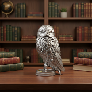 Modèle de dessin animé en vinyle de 10 cm de haut, créatures magiques, hibou Hedwig argenté, pour la collection des fans de <span class=keywords><strong>Harry</strong></span>, vente en gros - Product Image 1