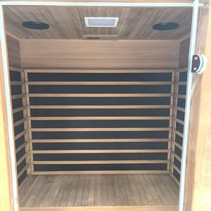 Sauna infrarouge personnalisé pour 8 personnes Carbone Infrarouge lointain Low EMF Bois massif Pruche Coffre-fort électrique Design moderne Style Vapeur sèche - Product Image 6