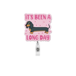 Glitter Valentine's Day Heart Scroll Pull-Out <b>Buckle</b> Retractable Alligator <b>Clip</b> Badge Scroll Acrylic Fun ID Card <b>Buckle</b> - Product Image 5