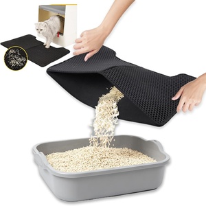 Tapis de litière pour chat et tapis pour animaux de compagnie rond de grande capacité 20L, en EVA double épaisseur, lavable, couleur personnalisée, facile à nettoyer - Product Image 1