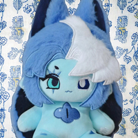 Peluche douce en coton de 20 cm de Shadow Milk Cookie de Cookie Run Kingdom - Collection limitée faite par les fans - Cadeau en peluche
