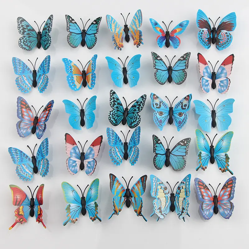 4cm ba chiều PVC mô phỏng phụ kiện bướm vi trang trí cảnh quan nhà máy bán hàng trực tiếp