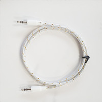 Kabel Audio Stereo Premium Coaxial Nylon Jack 3.5MM Male to Male untuk Pemutar DVD Mobil, Headset Ponsel, Speaker