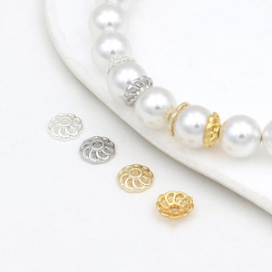 ลูกปัดลายดอกไม้ ชุบทอง 18K ทำจากทองแดง สำหรับงาน DIY เครื่องประดับ รุ่น C16 - Product Image 2