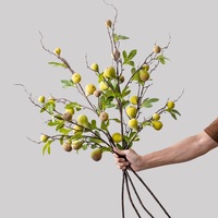 Groothandel Kunstmatige Gevlokte Vijgenboomtakken voor Thuis- en Bruiloftsdecoratie, Levensechte Kunstgroen Stengels voor Binnen- en Kantoordecoratie