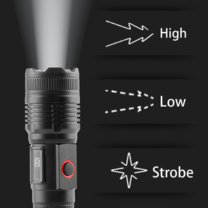 Siêu sáng 1000 + lumen không thấm nước chiến thuật trắng Laser Led đèn pin 3 chế độ Torch ánh sáng với ngân hàng điện đèn pin chiến thuật - Product Image 5