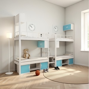 Lits superposés modernes en métal avec espace de rangement, montage facile, design gain de place pour hôtels, écoles, appartements - Product Image 5