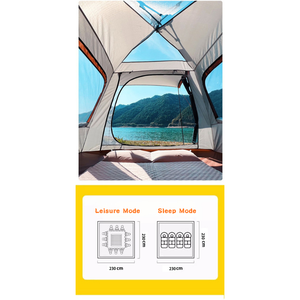 Fully Automatic Oxford Fabric Four-Season Camping <b>Canopy</b> Tent 2000mm <b>Waterproofing</b> Integrated Portable No-Setup for Outdoor Use - Product Image 3