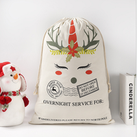 Sacs de Noël en toile personnalisés avec cordon de serrage, grands sacs en coton réutilisables, caractéristique de sécurité, logo personnalisé, estampage à chaud