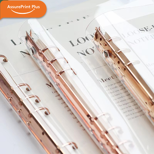 Carnet de notes A5 A6 B5 personnalisé rechargeable en PVC transparent avec reliure à anneaux, papier sans bois, planificateur pour affaires avec fermeture à bouton-pression en cuir - Product Image 4