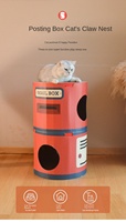 Arbre à chat vertical moderne en gros, tour à chat en papier ondulé résistant à l'usure, double design, universel pour les quatre saisons, nid pour chat