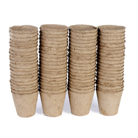 Pot Bibit Bulat Ramah Lingkungan Tahan Lama Terbuat dari Serat Tanaman Biodegradable 20 Pcs/set untuk Perlengkapan Pembibitan Kebun