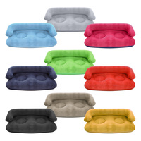 Canapé gonflable en PVC d'extérieur en forme de U à deux places avec accoudoirs, matelas pneumatique floqué, chaise longue de loisirs