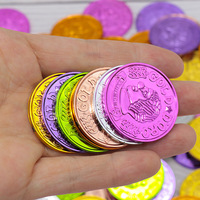 Grosir Sepuh hijau perak plastik token harta karun D'oro bahagia alat peraga permainan emas koin permata