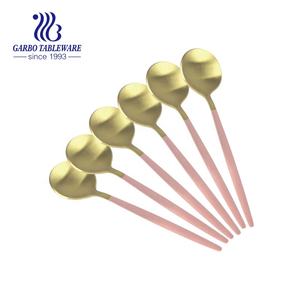 Jieyang usine personnalisé couverts en acier inoxydable <span class=keywords><strong>Portugal</strong></span> Style mat fini or Royal Long manche café Latte cuillère - Product Image 3