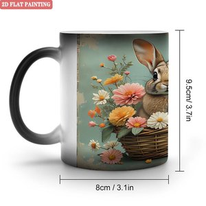 แก้วกาแฟเซรามิกเปลี่ยนสีได้ ขนาด 11 ออนซ์ สีดำด้าน สำหรับใช้ในบ้าน ดีไซน์เรียบง่าย ใช้ได้ทุกวัน - Product Image 1