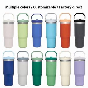 Gran oferta, taza con asa de 20/30oz, doble vacío, termo de acero inoxidable 304 para coche, botella de viaje portátil para exteriores - Product Image 2